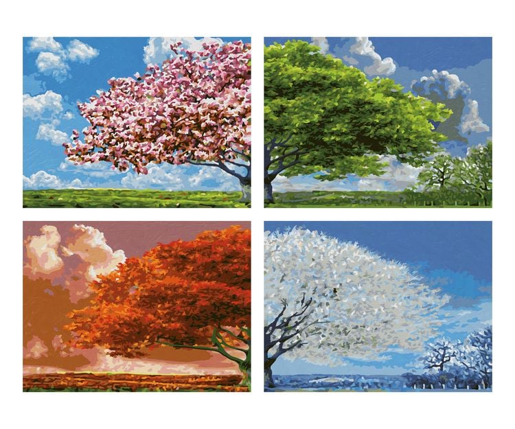 Schipper 609340902 - Malen nach Zahlen, Vier Jahreszeiten, Quattro je 18x24cm