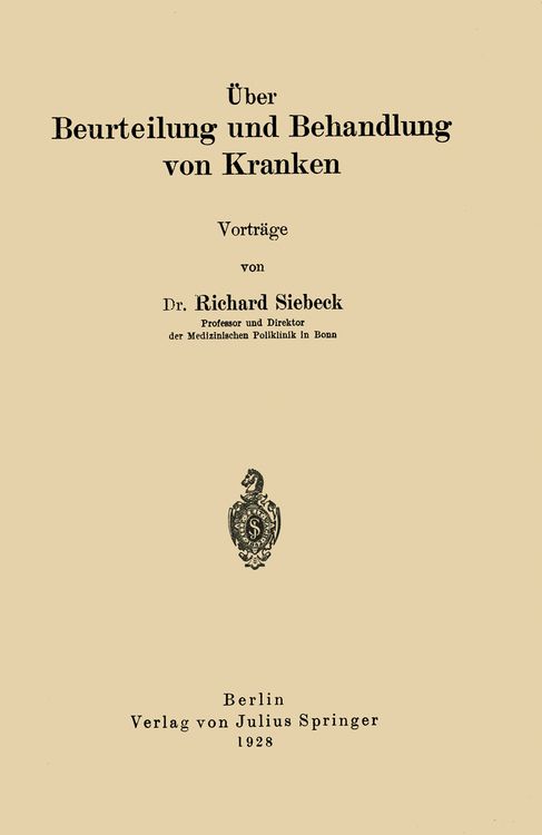 Produktbild: &Uuml;ber Beurteilung und Behandlung von Kranken