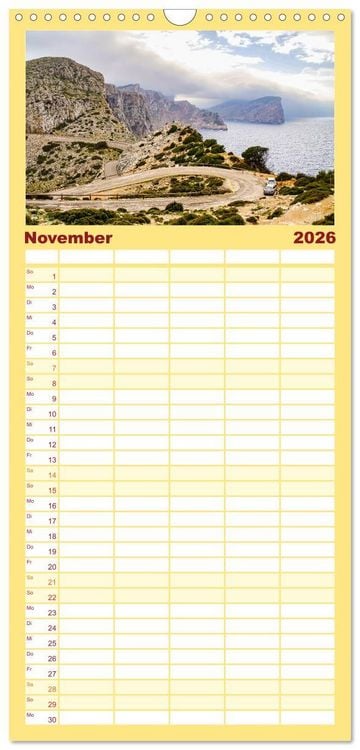 Produktbild: Familienplaner 2026 - Mallorca Meine Liebe mit 5 Spalten (Wandkalender, 21 x 45 cm) CALVENDO