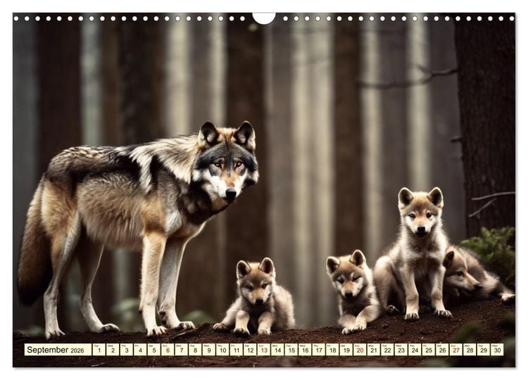 Produktbild: A year among wolves (Wall Calendar 2026 DIN A3 landscape), CALVENDO 12 Month Wall Calendar