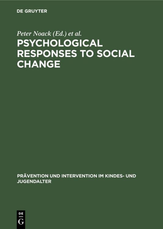 Produktbild: Psychological Responses to Social Change