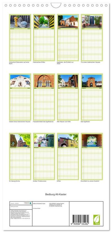 Produktbild: Familienplaner 2027 - Bedburg Alt-Kaster mit 5 Spalten (Wandkalender, 21 x 45 cm) CALVENDO