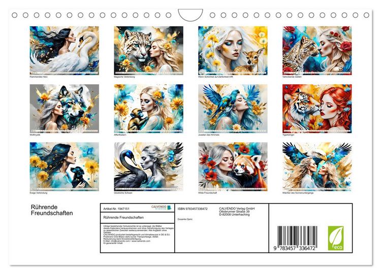 Produktbild: R&uuml;hrende Freundschaften (Wandkalender 2026 DIN A4 quer), CALVENDO Monatskalender