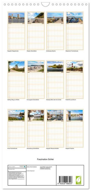 Produktbild: Familienplaner 2026 - Faszination Schlei mit 5 Spalten (Wandkalender, 21 x 45 cm) CALVENDO