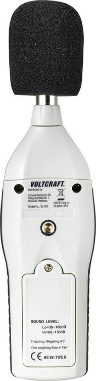 Produktbild: VOLTCRAFT Schallpegel-Messger&auml;t SL-200 30 - 130 dB 31.5Hz - 8kHz
