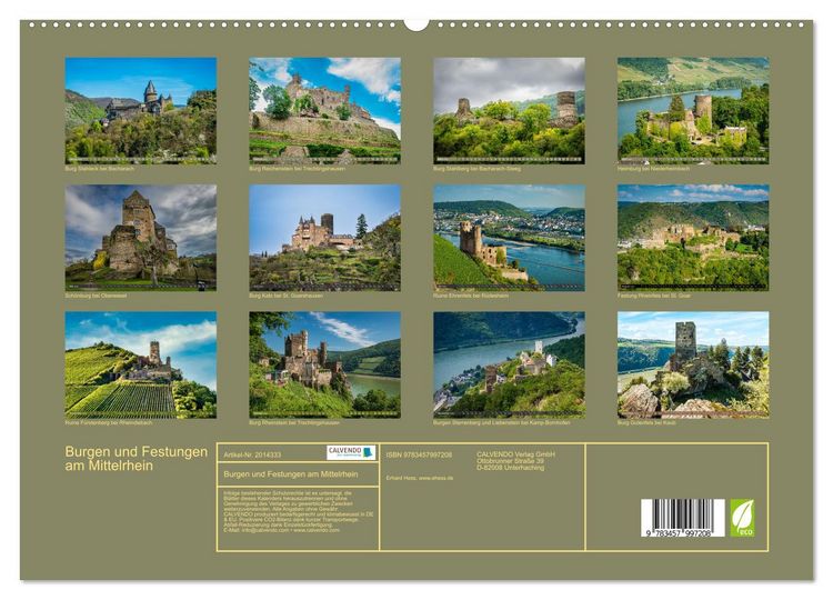 Produktbild: Burgen und Festungen am Mittelrhein (hochwertiger Premium Wandkalender 2026 DIN A2 quer), Kunstdruck in Hochglanz