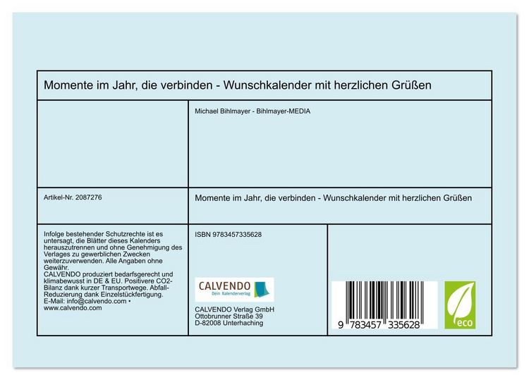 Produktbild: Momente im Jahr, die verbinden - Wunschkalender mit herzlichen Gr&uuml;&szlig;en (Tischkalender 2026 DIN A5 quer), CALVENDO Monatskalender