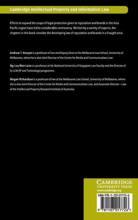 Produktbild: The Law of Reputation and Brands in the Asia Pacific