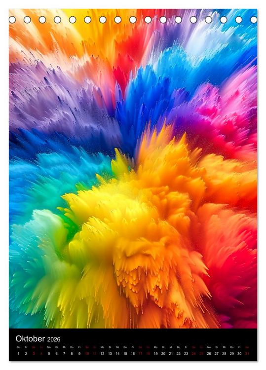 Produktbild: Tanz der Farben - Bunt durch das Jahr (Tischkalender 2026 DIN A5 hoch), CALVENDO Monatskalender