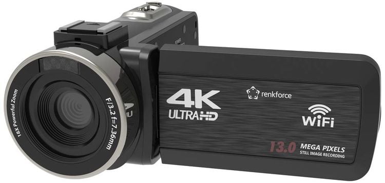 Produktbild: Renkforce RF-5798910 4K Camcorder 7.6cm 3 Zoll 13 Megapixel Schwarz