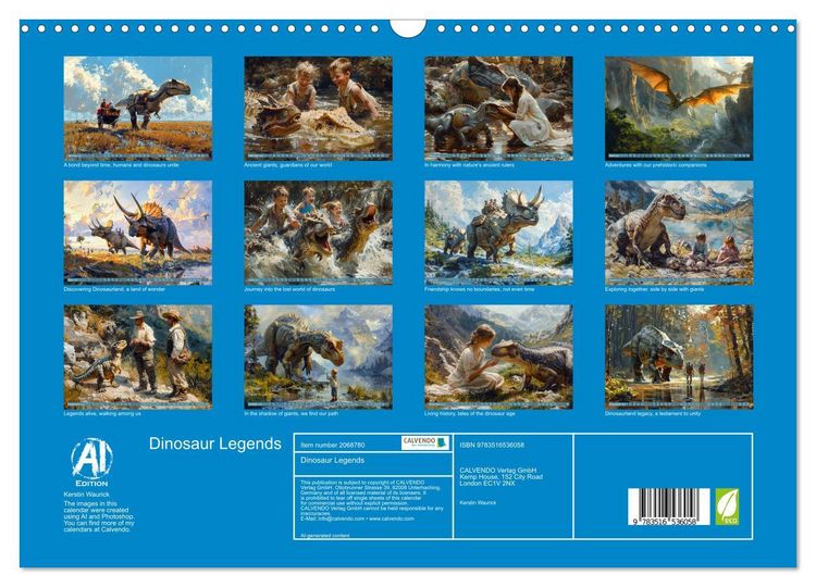 Produktbild: Dinosaur Legends (Wall Calendar 2026 DIN A3 landscape), CALVENDO 12 Month Wall Calendar