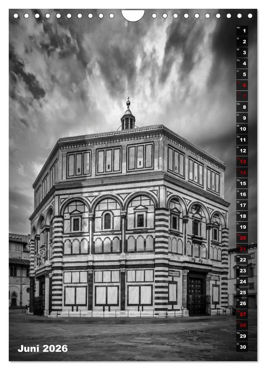 Produktbild: FLORENZ SCHWARZWEI&szlig; (Wandkalender 2026 DIN A4 hoch), CALVENDO Monatskalender