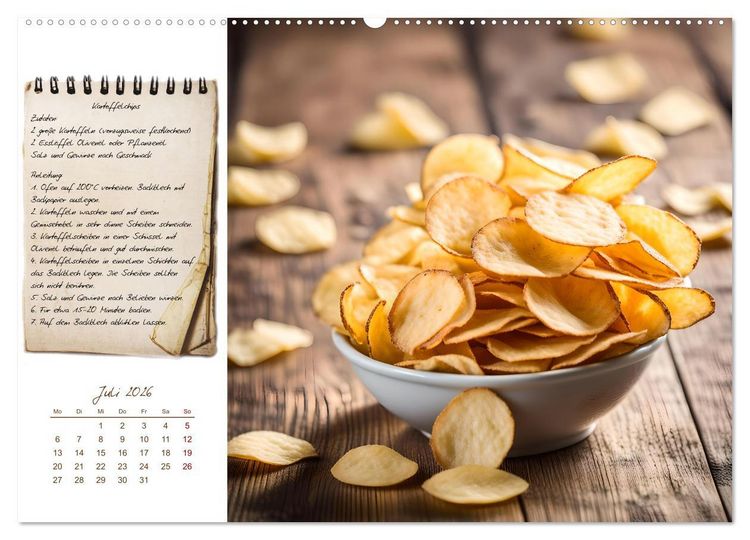 Produktbild: Kartoffelzeit - Zw&ouml;lf klassische KI Kartoffelgerichte mit Rezept (Wandkalender 2026 DIN A2 quer), CALVENDO Monatskalender