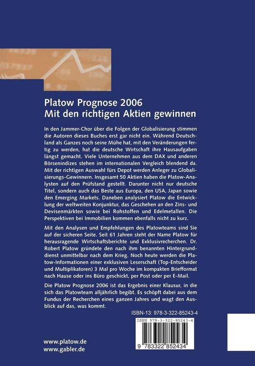 Produktbild: Platow Prognose 2006
