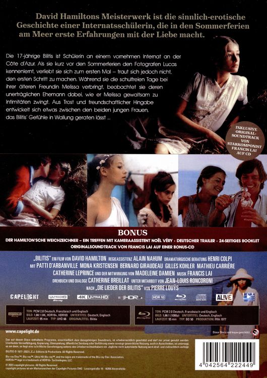 Produktbild: Bilitis - 3-Disc Limited Collector's Edition im Mediabook (UHD-Blu-ray + Blu-ray + Soundtrack-CD)