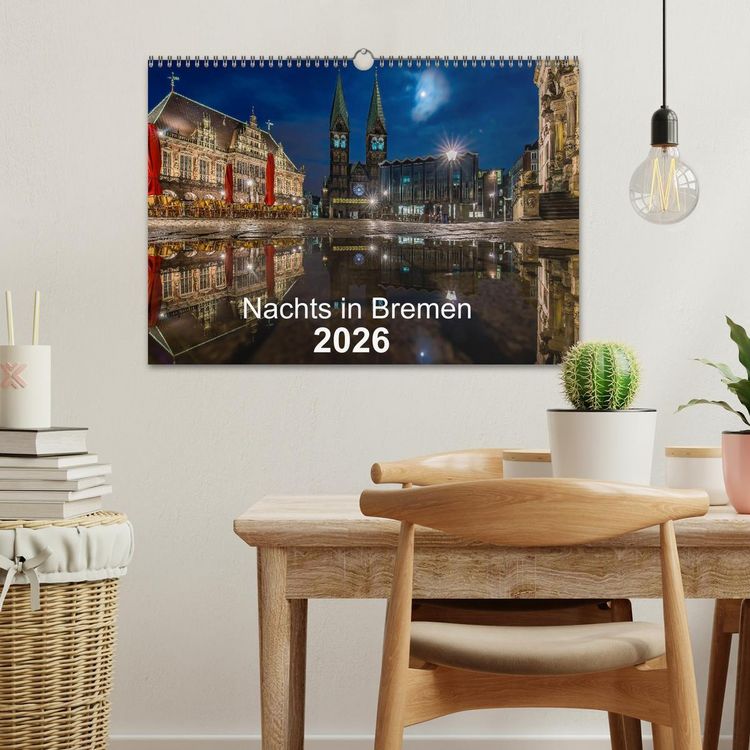 Produktbild: Nachts in Bremen (Wandkalender 2026 DIN A3 quer), CALVENDO Monatskalender