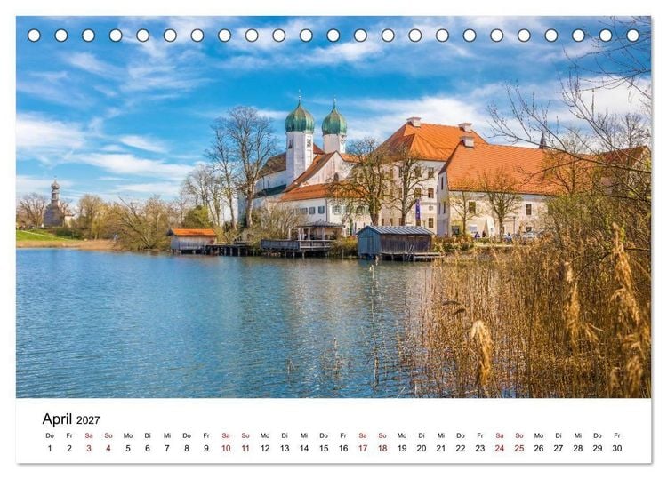Produktbild: Bayerische Seen - Wo die Berge das Wasser ber&uuml;hren (Tischkalender 2027 DIN A5 quer), CALVENDO Monatskalender