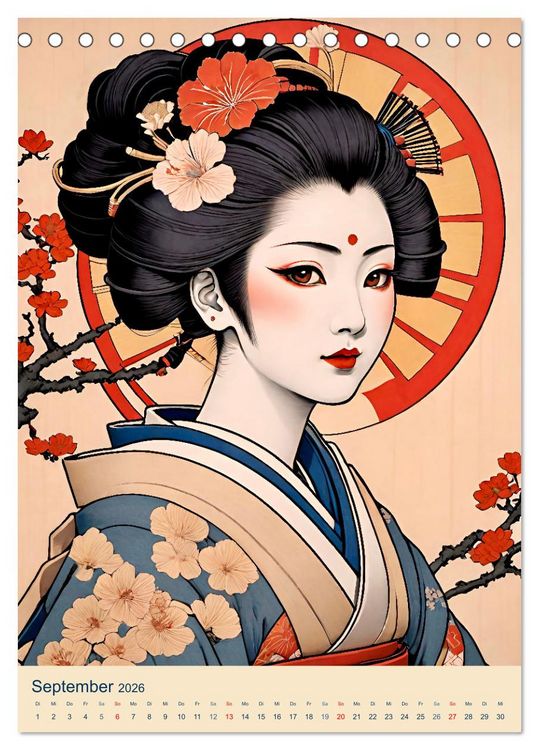 Produktbild: Japanische Geishas (Tischkalender 2026 DIN A5 hoch), CALVENDO Monatskalender