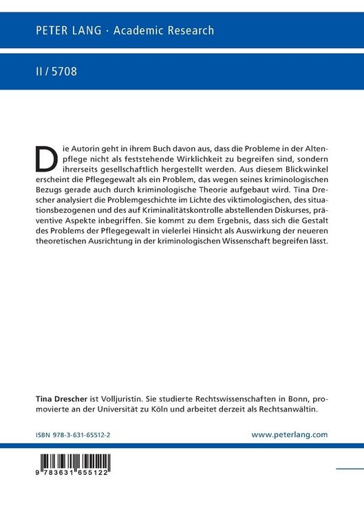 Produktbild: Haeusliche und institutionelle Pflege aelterer Menschen als kriminologisches Problem