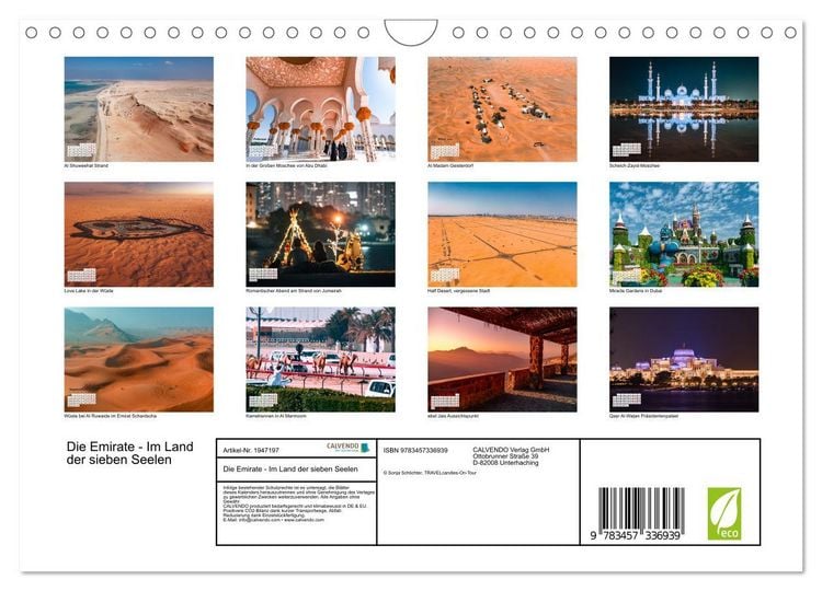 Produktbild: Die Emirate - Im Land der sieben Seelen (Wandkalender 2026 DIN A4 quer), CALVENDO Monatskalender