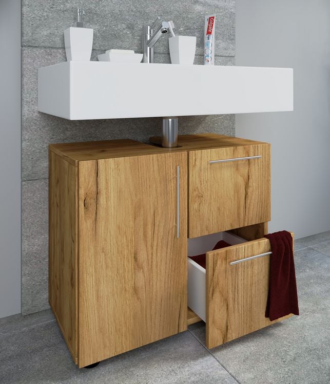 Produktbild: Holz Badm&ouml;bel Badunterschrank Flandu Schublade