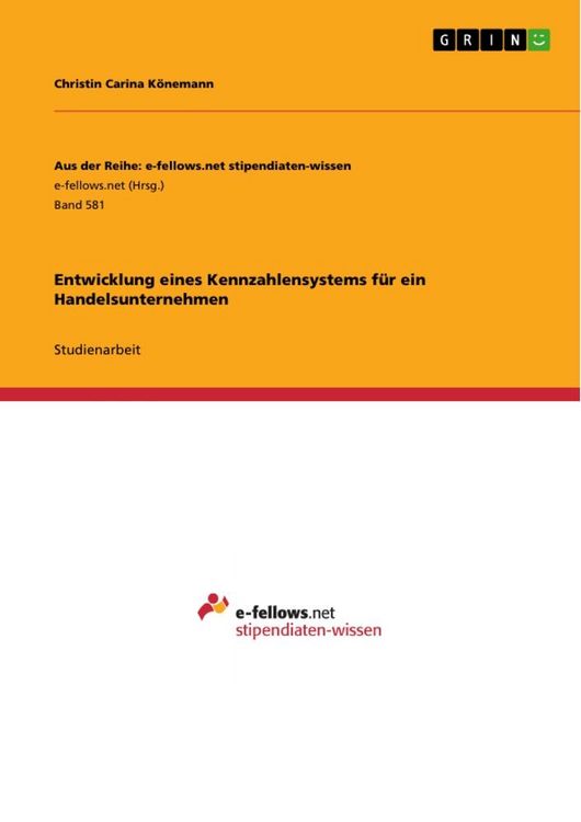Produktbild: Entwicklung eines Kennzahlensystems f&uuml;r ein Handelsunternehmen