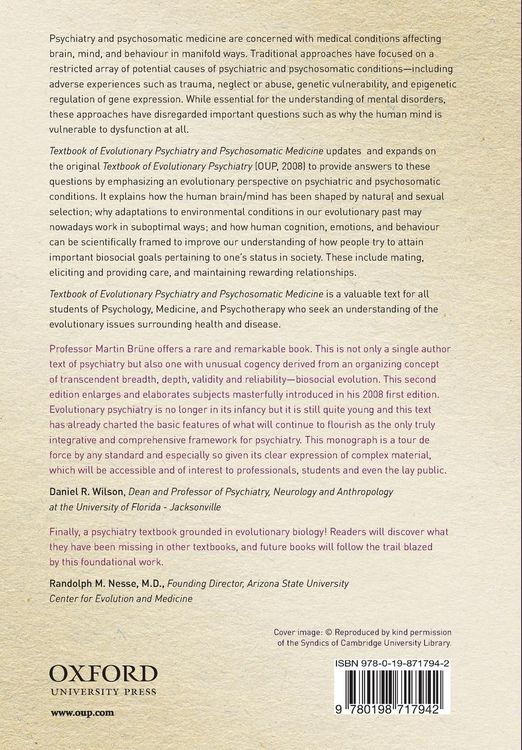 Produktbild: Textbook of Evolutionary Psychiatry and Psychosomatic Medicine