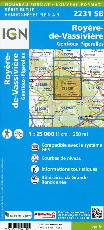 Produktbild: Roy&egrave;re-de-Vassivi&egrave;re.Gentioux-Pigerolles 1:25 000