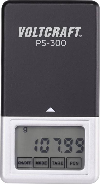 Produktbild: VOLTCRAFT PS-200 Taschenwaage VC-8912595 W&auml;gebereich (max.) 200 g Ablesbarkeit 0.01 g batteriebetrieben Schwarz, Silber