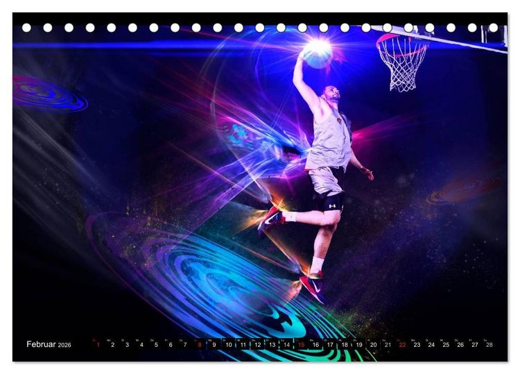Produktbild: Basketball Fantasiewelten (Tischkalender 2026 DIN A5 quer), CALVENDO Monatskalender