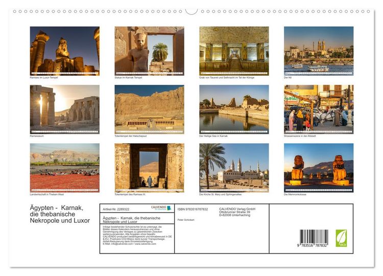 Produktbild: &Auml;gypten - Karnak, die thebanische Nekropole und Luxor (hochwertiger Premium Wandkalender 2027 DIN A2 quer), Kunstdruck in Hochglanz