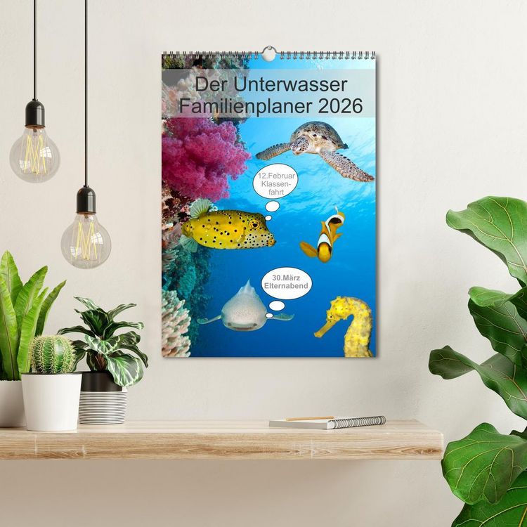 Produktbild: Der Unterwasser Familienplaner 2026 (Wandkalender 2026 DIN A3 hoch), CALVENDO Monatskalender