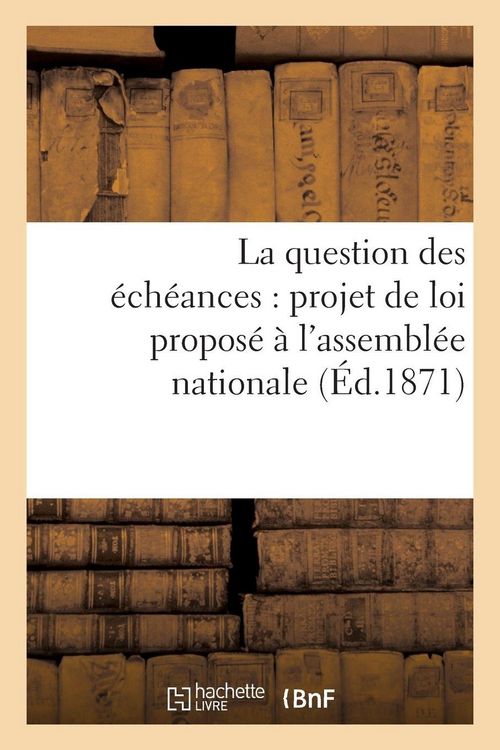 Produktbild: La question des &eacute;ch&eacute;ances