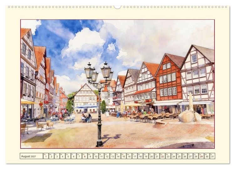 Produktbild: Die sch&ouml;nsten Altst&auml;dte in Niedersachsen (Wandkalender 2027 DIN A2 quer), CALVENDO Monatskalender