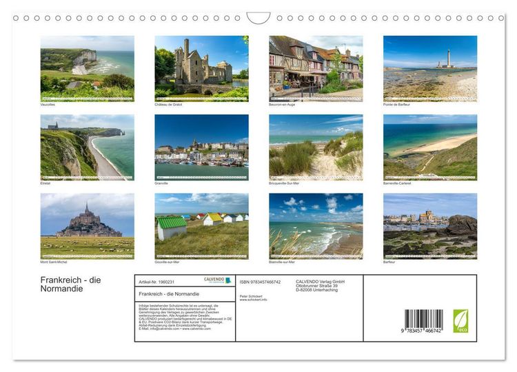 Produktbild: Frankreich - die Normandie (Wandkalender 2026 DIN A3 quer), CALVENDO Monatskalender