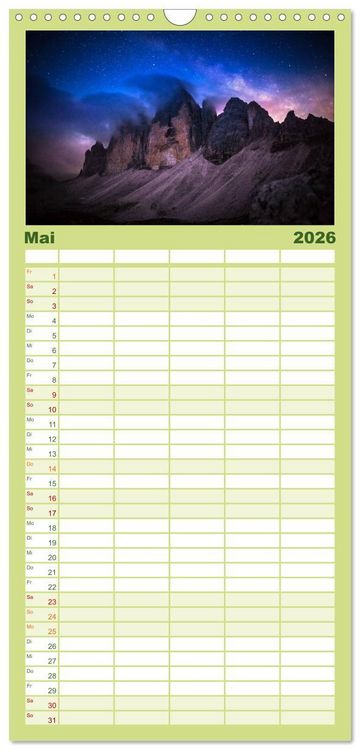 Produktbild: Familienplaner 2026 - Wild, Wild Places mit 5 Spalten (Wandkalender, 21 x 45 cm) CALVENDO