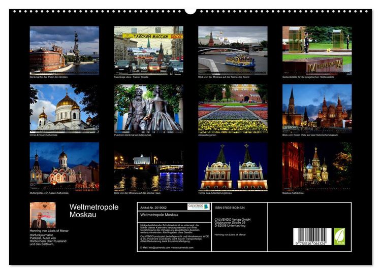 Produktbild: Weltmetropole Moskau (hochwertiger Premium Wandkalender 2026 DIN A2 quer), Kunstdruck in Hochglanz