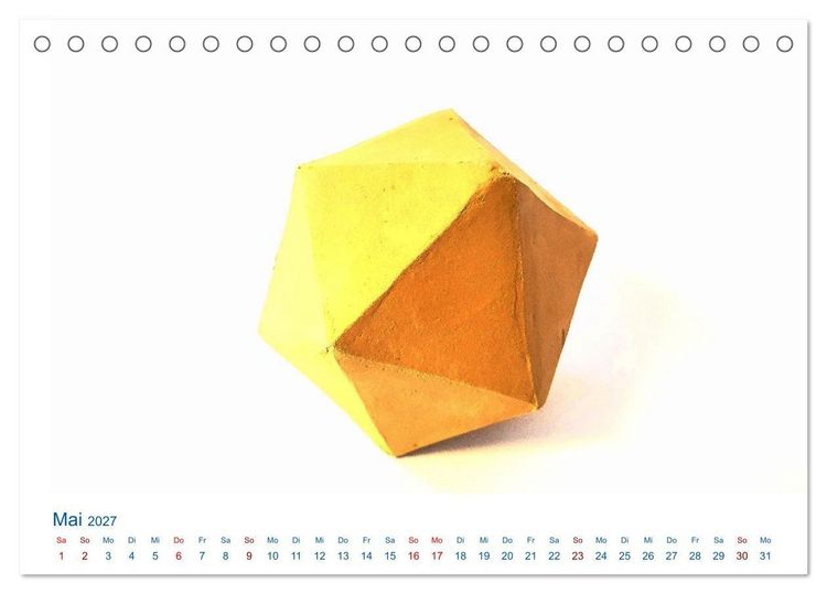 Produktbild: Formvollendete Symmetrie - Die platonischen K&ouml;rper modelliert mit Ton (Tischkalender 2027 DIN A5 quer), CALVENDO Monatskalender