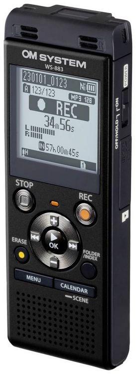 Produktbild: OM System WS-883 Digitales Diktierger&auml;t Aufzeichnungsdauer (max.) 2080 h Schwarz