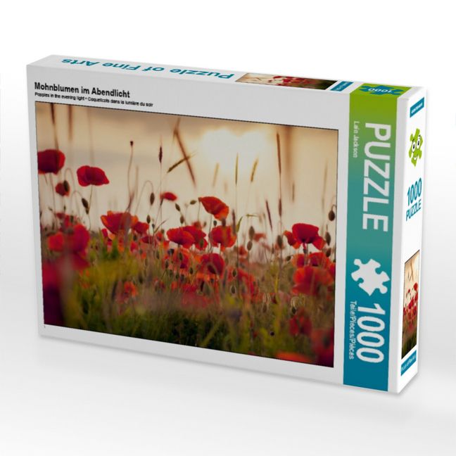 Produktbild: CALVENDO Puzzle Mohnblumen im Abendlicht | 1000 Teile Lege-Gr&ouml;&szlig;e 64x48cm Foto-Puzzle f&uuml;r gl&uuml;ckliche Stunden