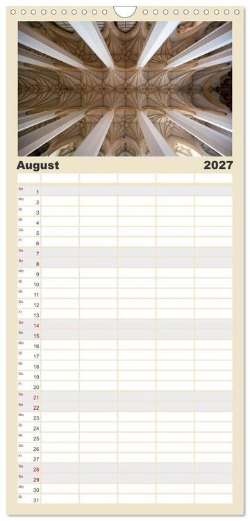 Produktbild: Familienplaner 2027 - Gew&ouml;lbe des Glaubens &ndash; Kirchendecken Europas mit 5 Spalten (Wandkalender, 21 x 45 cm) CALVENDO