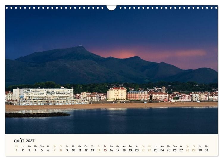 Produktbild: Entre monts et vagues - Une ann&eacute;e au Pays Basque (Calendrier mural 2027 DIN A3 vertical), CALVENDO calendrier mensuel
