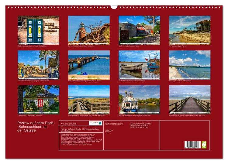 Produktbild: Prerow auf dem Dar&szlig; - Sehnsuchtsort an der Ostsee (Wandkalender 2026 DIN A2 quer), CALVENDO Monatskalender