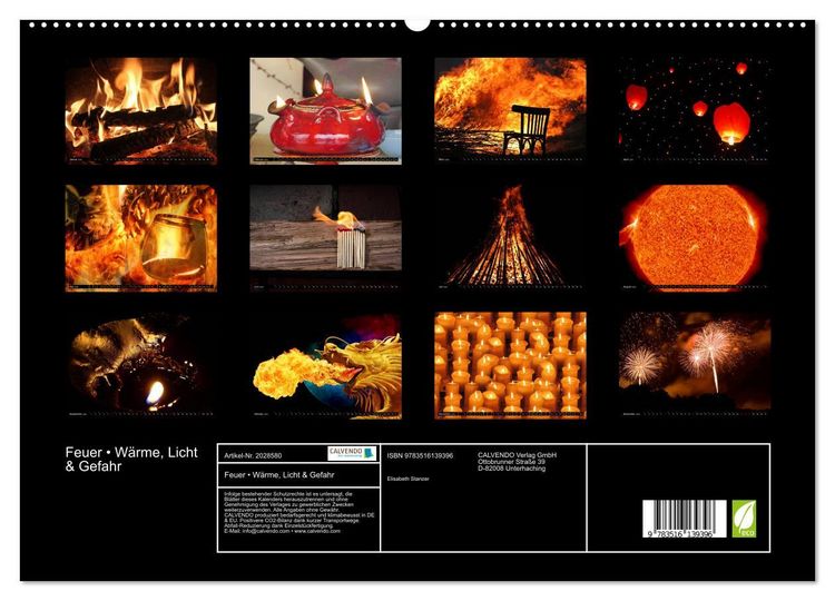 Produktbild: Feuer &bull; W&auml;rme, Licht & Gefahr (hochwertiger Premium Wandkalender 2026 DIN A2 quer), Kunstdruck in Hochglanz