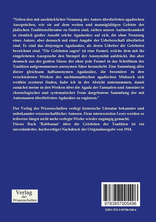 Produktbild: Rabbanan, die Gelehrten der Tradition