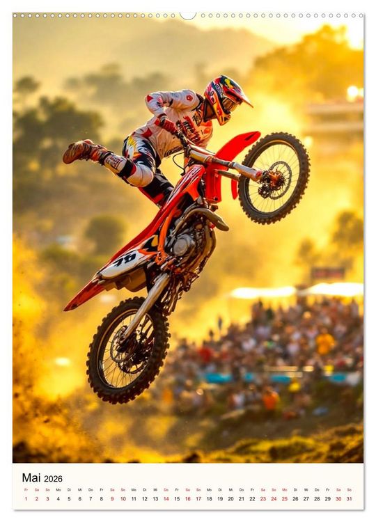 Produktbild: Kickstart the Year - Dirt, Speed und Adrenalin (hochwertiger Premium Wandkalender 2026 DIN A2 hoch), Kunstdruck in Hochglanz