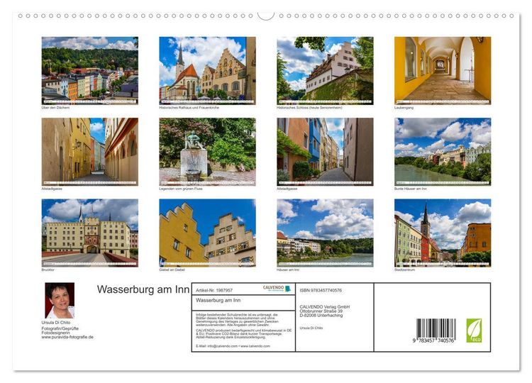 Produktbild: Wasserburg am Inn (hochwertiger Premium Wandkalender 2026 DIN A2 quer), Kunstdruck in Hochglanz