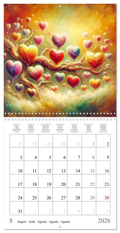 Produktbild: Branches du c&oelig;ur (Calendrier mural carr&eacute; 2026 30x30 cm) Calendrier double avec une page pour vos prises de notes