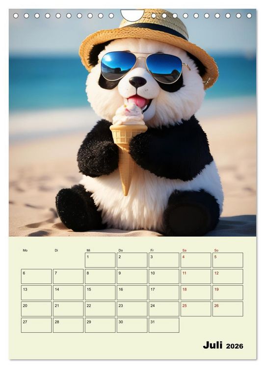Produktbild: Ein pandastarkes Jahr - Flauschige Pandab&auml;ren zum Verlieben (Wandkalender 2026 DIN A4 hoch), CALVENDO Monatskalender