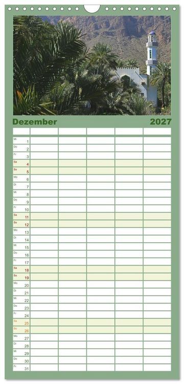 Produktbild: Familienplaner 2027 - Unterwegs im Weihrauchland Oman mit 5 Spalten (Wandkalender, 21 x 45 cm) CALVENDO